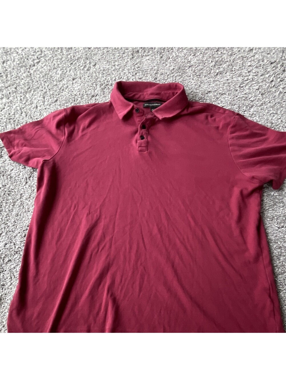Banana Republic Men's XL Polo Burgundy Solid Short Sleeve Logo Button